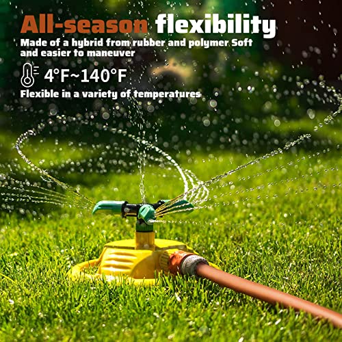 Worth Garden Hybrid 50 Feet Garden Hose, No Leak 5/8-Inch Flexible Lightweight Water Hose - Male to Female Fittings - 8 YEARS WARRANTY