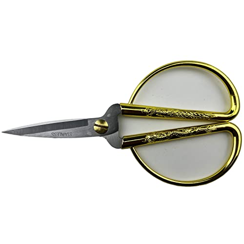 Fengtaiyuan J08A2, Stainless Steel Scissors, Office, Tailor Cutting, golden scissors (J08A2)