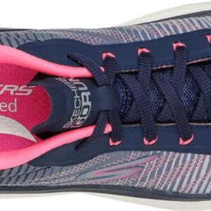 Skechers Women's Max Cushioning Arch Fit Delphi Sneaker, Navy/Pink, 8