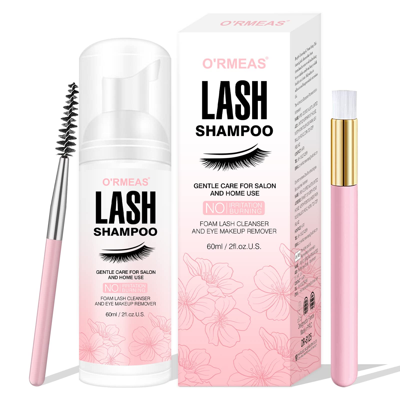 Smarxin Lash Shampoo for Eyelash Extension Removal, 50ml - Gentle, Natural Formula, Nourishing, Foaming Cleansing, Paraben & Sulfate Free