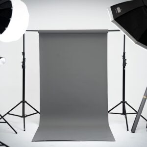 Kate Gray Paper Backdrops for Photography Seamless Paper Roll Background Paper Backdrop Rolls, 4.4x16ft(52" x16'), Grey