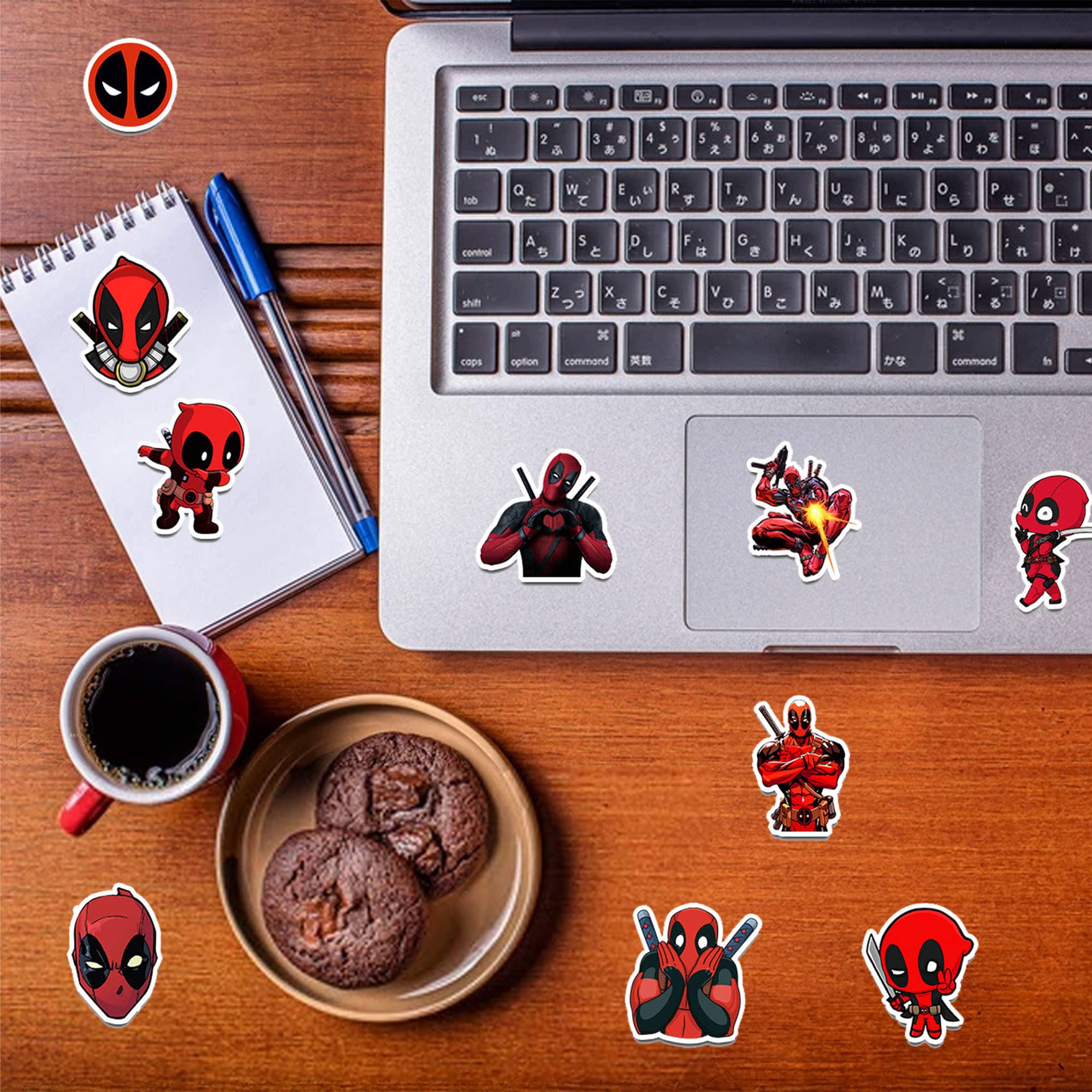 Deadpool Party Decorations,Birthday Party Supplies For Deadpool Party Supplies Includes Banner - Cake Topper - 12 Cupcake Toppers - 18 Balloons - 50 Deadpool Stickers