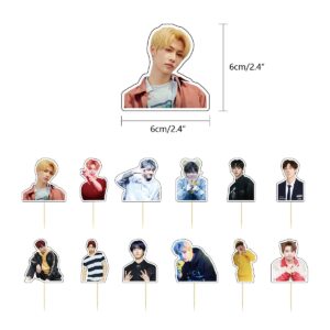 STRAY-KIDS Birthday Party Supplies,STRAY-KIDS Birthday Decorations Gift Set - STRAY-KIDS Banner,18PCS Balloons,Cake Toppers,21PCS Cupcake Toppers Perfect for Boys and Girls(Red)