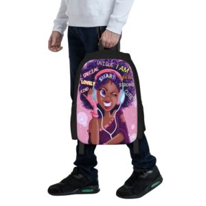 Waykales Afro Black Girls Backpack Laptop Backpack Cute Bookbag for Teen Women School Students Office 17 Inch