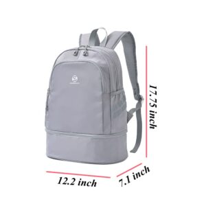 Women Sports Backpack Gym Bag with Shoe Compartment Wet Pocket Travel Backpacks Lightweight Water Resistant Workout Bag (9270-Pink&Black) 17 inch