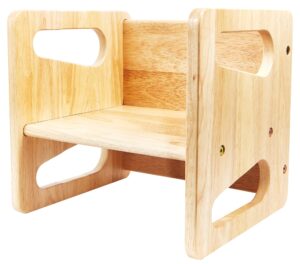 montessori weaning table and chair (12 inch) - solid wooden toddler chair/table - cube chair for toddlers - hardwood - kids montessori furniture