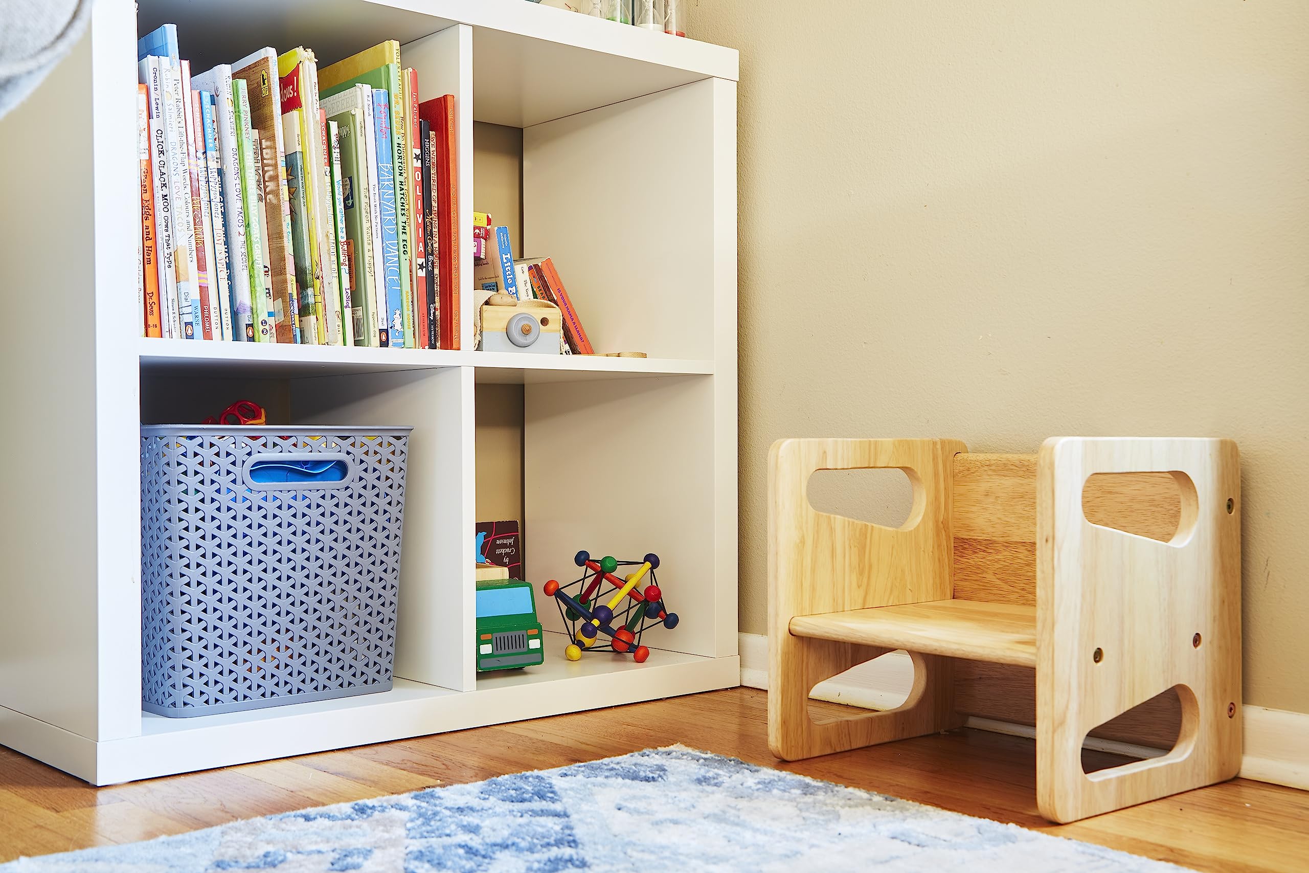 Montessori Weaning Table and Chair (12 inch) - Solid Wooden Toddler Chair/Table - Cube Chair for Toddlers - Hardwood - Kids Montessori Furniture