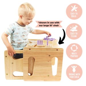 Montessori Weaning Table and Chair (12 inch) - Solid Wooden Toddler Chair/Table - Cube Chair for Toddlers - Hardwood - Kids Montessori Furniture