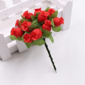 curfair Artificial Plant Fake Flower Exquisite 12Pcs/Bouquet Artificial Rose Anti-Droop Easy to Bend 18 Colors Artificial Rose Flowers for Household Artificial Rose Realistic -Silver