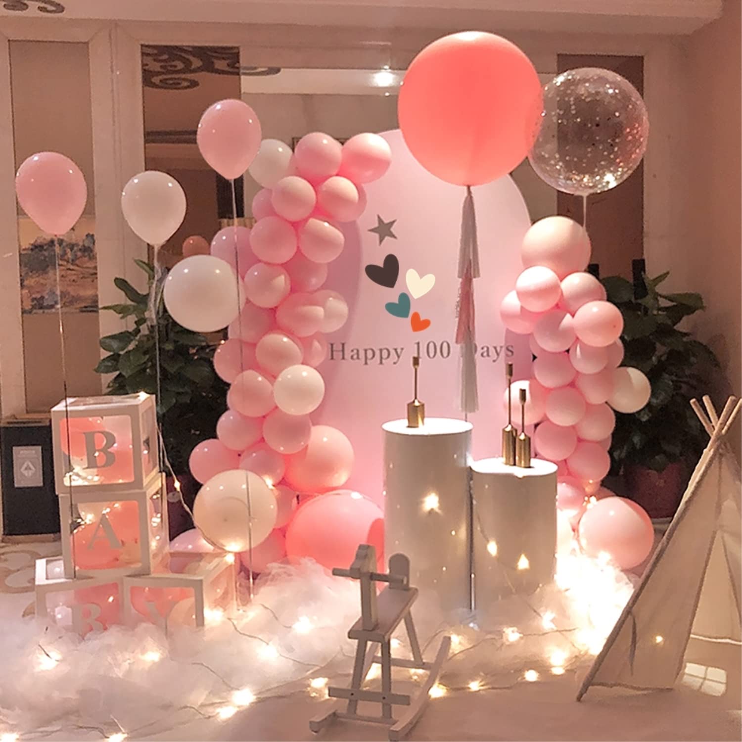 18 inch Pastel Pink Balloons, 15 pcs Big Thicker Baby Pink Latex Balloons for Birthday Wedding Baby Shower Party Decorations (Pastel Pink)