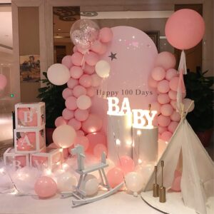 18 inch Pastel Pink Balloons, 15 pcs Big Thicker Baby Pink Latex Balloons for Birthday Wedding Baby Shower Party Decorations (Pastel Pink)