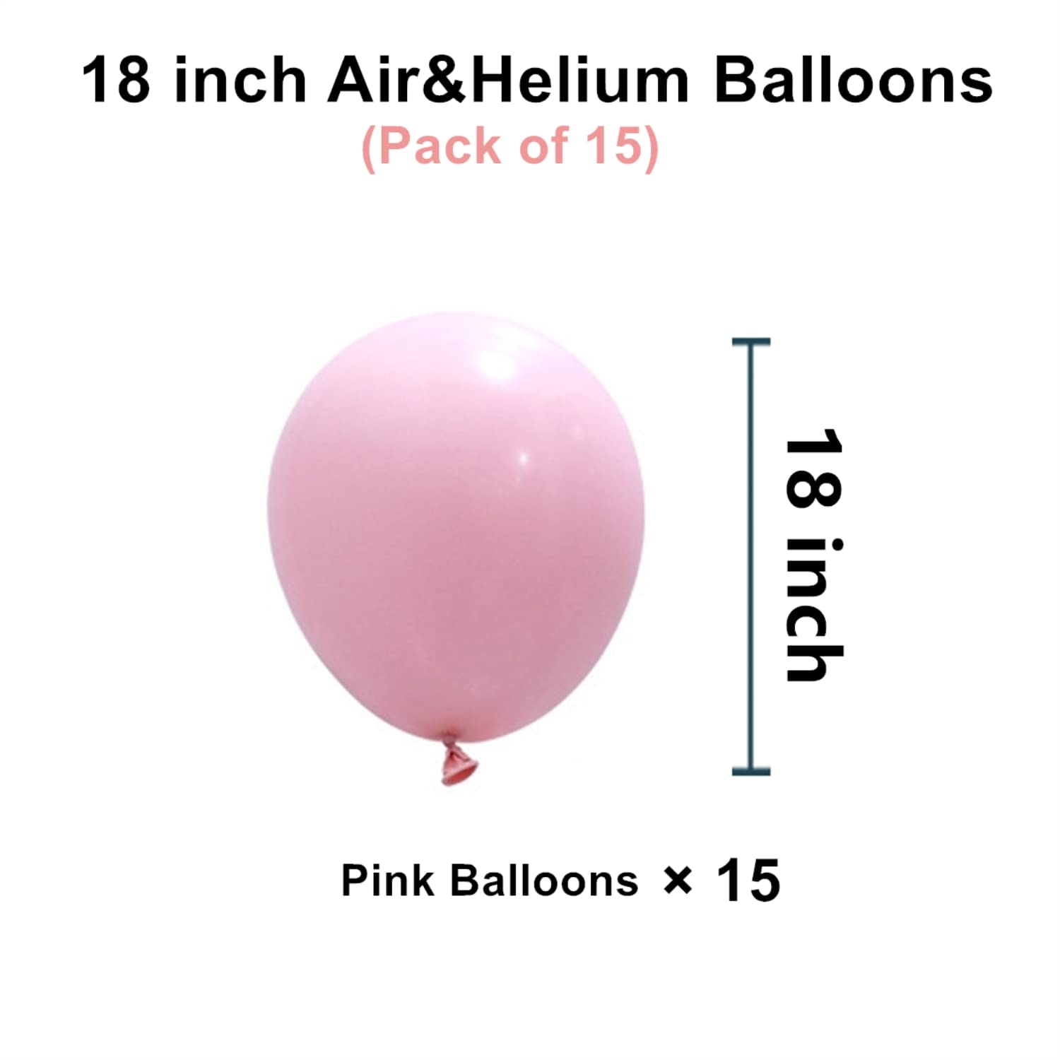 18 inch Pastel Pink Balloons, 15 pcs Big Thicker Baby Pink Latex Balloons for Birthday Wedding Baby Shower Party Decorations (Pastel Pink)