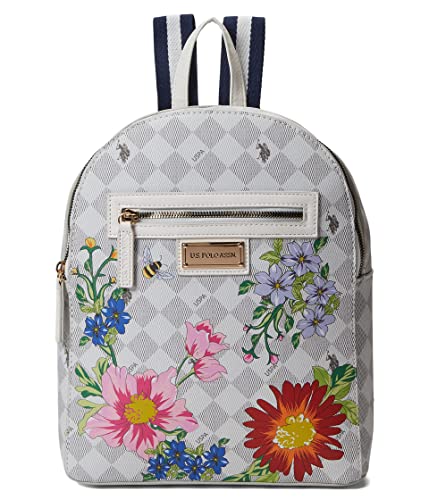 U.S. Polo Assn. Floral Diamond Backpack Grey One Size