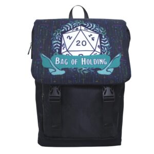 adventurer's forge dnd backpack bag of holding tabletop rpg casual shoulders backpack, dungeons and dragons (d&d) accessory for dm & player gear, and books