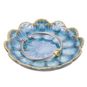 btoym jewelry dish, ring holder dish ceramic jewelry tray lotus leaf trinket dish small decorative trinket dish plates little dishes key bowl trinket tray for vanity & dresser