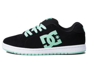 dc womens gaveler casual low top skate shoes sneakers black/green 8.5 b - medium