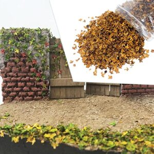 AMLESO 33ml Micro Landscape Leaves Model Scenery Grass Tufts Table Diorama Railway Scene Accessories Leaf for Fairy Garden Bonsai Ornaments, Brown