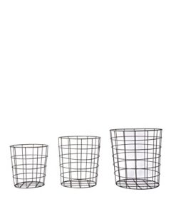 porto boutique round wire basket for blankets storage your toys cool designed metal round bin. large metal basket for organized pantries. round iron basket to decorate your bedroom - 3 pack (s,m, l)