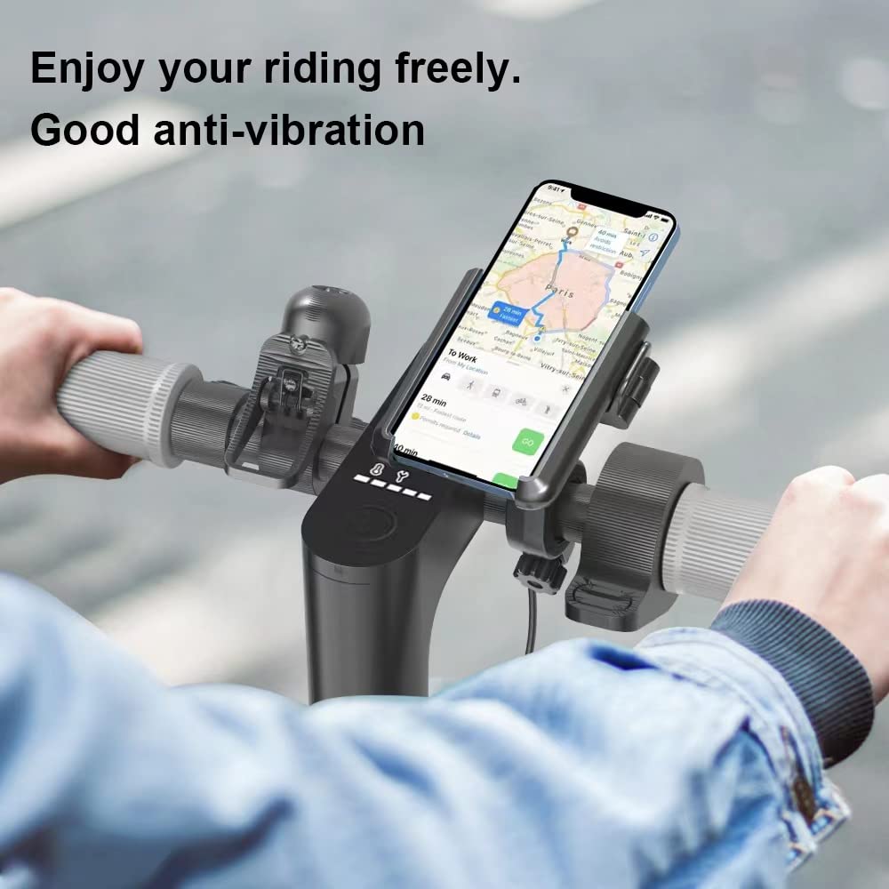 M365 Pro Scooter Phone Mount, Segway Ninebot Adjustable Handlebar Phone Holder, Fits All iPhone's, Samsung Galary,iPhone 12 Pro Max,13 Pro,11,X, All Cellphone 3.5-7inches, 360° Rotation