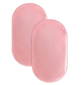 satin bassinet sheets for baby girl 2 pack pink bassinet sheet for baby hair and skin, soft silky bassinet sheet for rectangle, hourglass, oval cradle or bassinet pad＆mattress, pink