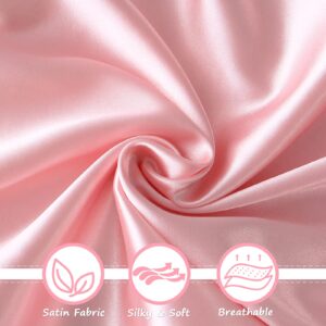 Satin Bassinet Sheets for Baby Girl 2 Pack Pink Bassinet Sheet for Baby Hair and Skin, Soft Silky Bassinet Sheet for Rectangle, Hourglass, Oval Cradle or Bassinet Pad＆Mattress, Pink