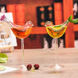 Tutuba Cocktail Glasses, Bird Drinking Glasses Creative Champagne Goblet Glasses Party Bar Drinking Cup Wine Juice Cup for KTV Home Bar Club, 5oz/150ml, Pack-1