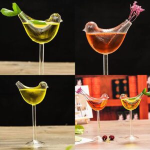 Tutuba Cocktail Glasses, Bird Drinking Glasses Creative Champagne Goblet Glasses Party Bar Drinking Cup Wine Juice Cup for KTV Home Bar Club, 5oz/150ml, Pack-1