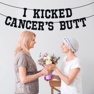 I Kicked Cancer's Butt Banner, Cancer Free Party, Cancer Survivor/Cancer Free Party Decoration Supplies, Funny Battle Cancer Gift