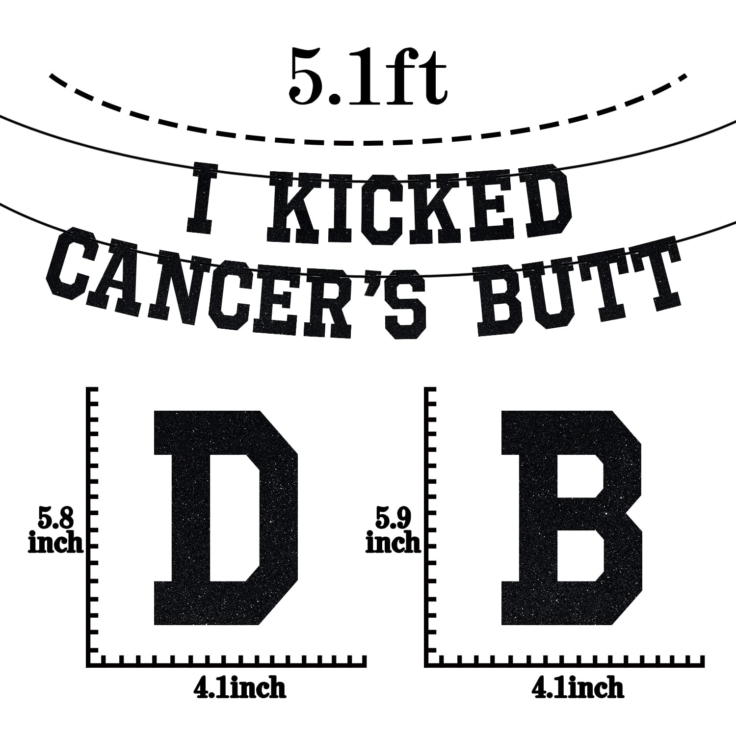 I Kicked Cancer's Butt Banner, Cancer Free Party, Cancer Survivor/Cancer Free Party Decoration Supplies, Funny Battle Cancer Gift