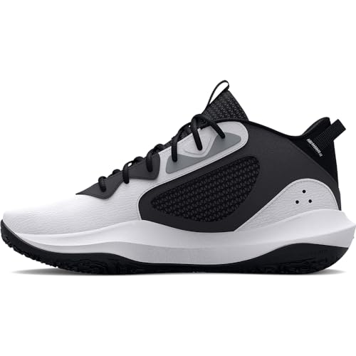 Under Armour Unisex Lockdown 6 Basketball Shoe, White, 7, US