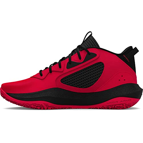 Under Armour Unisex Lockdown 6 Basketball Shoe, Red, 10, US