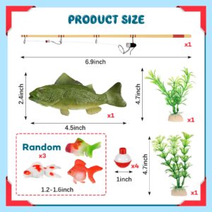 Yaomiao Gone Fishing Cake Decoration Fish Cake Topper Catching the Big One Cake Supplies Fisherman Themed Birthday Cake Topper Sea Bass Figurines for Man Kids Boy Fisherman Gone Fishing(Classic Style)