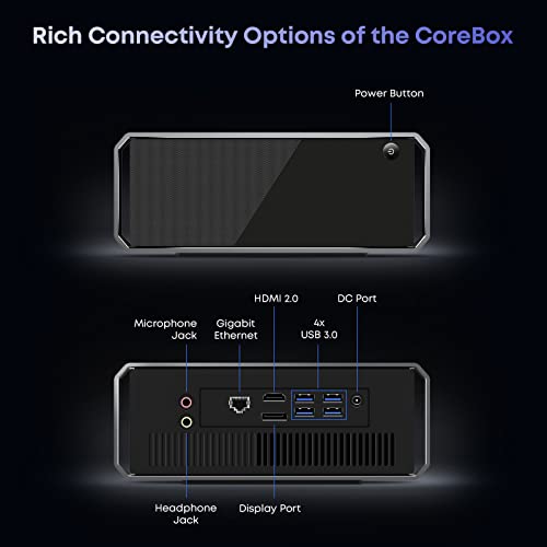 CHUWI CoreBox Mini PC, 16GB LPDDR5 RAM 512GB SSD, Intel 12th Gen i3-1215U (Up to 4.4GHz), Mini Desktop Computer, 2.5''SSD Up to 2TB, 4K UHD, Windows 11, Gigabit Ethernet, BT5.1, WiFi 6