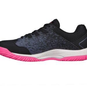 Skechers Women's Viper Court-Athletic Indoor Outdoor Pickleball Shoes with Arch Fit Support Sneakers, Black/Pink, 8.5