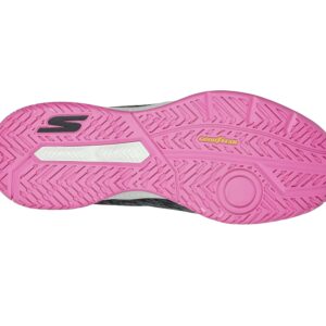 Skechers Women's Viper Court-Athletic Indoor Outdoor Pickleball Shoes with Arch Fit Support Sneakers, Black/Pink, 8.5