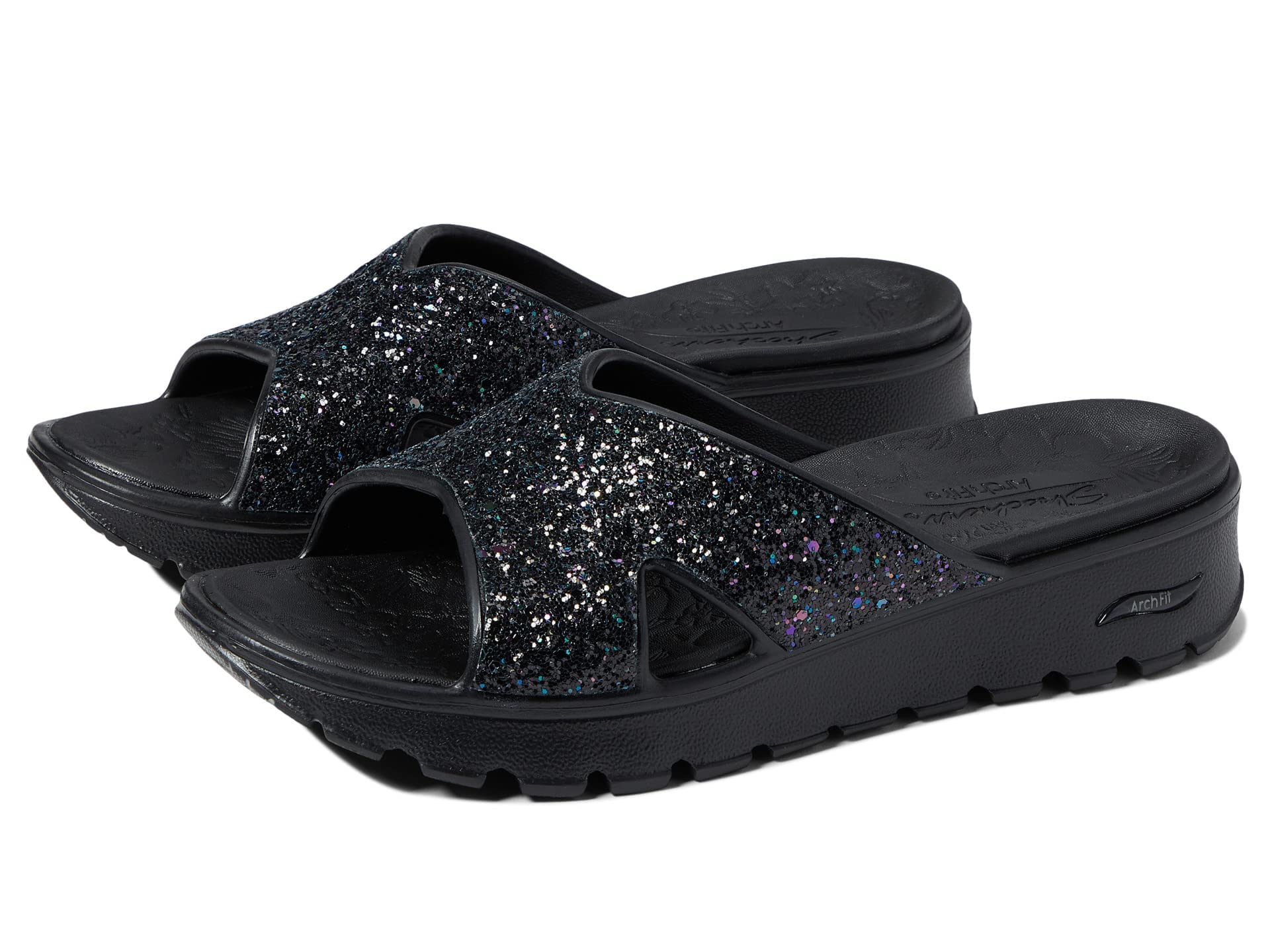 Skechers Foamies Arch Fit FootstepsDazzled Girl Sandal Womens Sandal 7 BM US Black