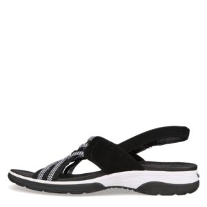 skechers women's archfit reggae sport-hometown sandal, black/white, 8