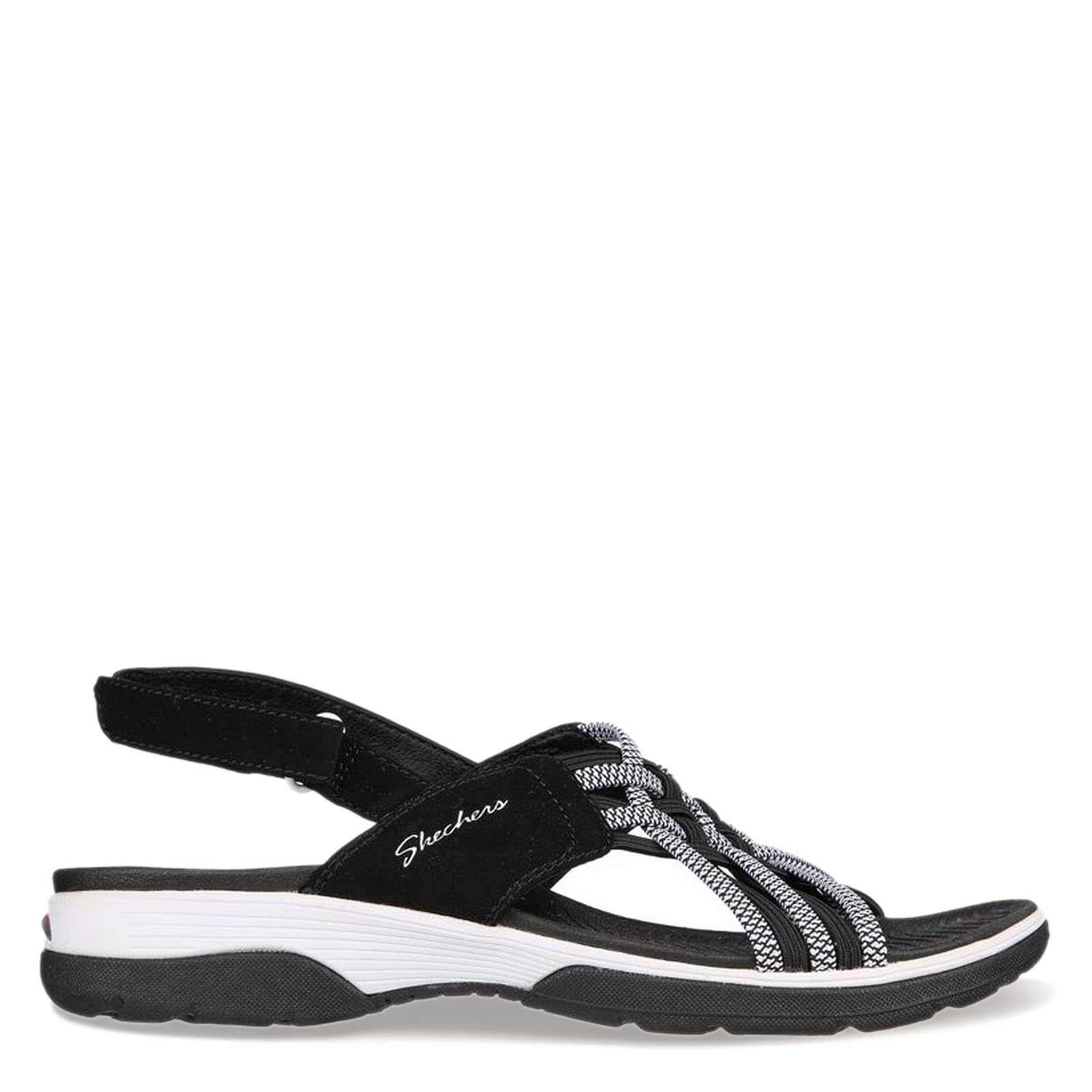 Skechers Women's ARCHFIT Reggae Sport-Hometown Sandal, Black/White, 8