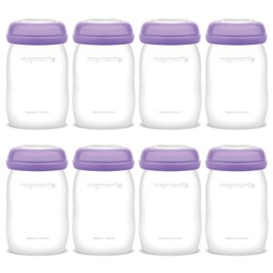 maymom storage bottles compatible with lansinoh pumps, widemouth version; replace or compatible with laninoh momma bottles; 8 ct, 5oz