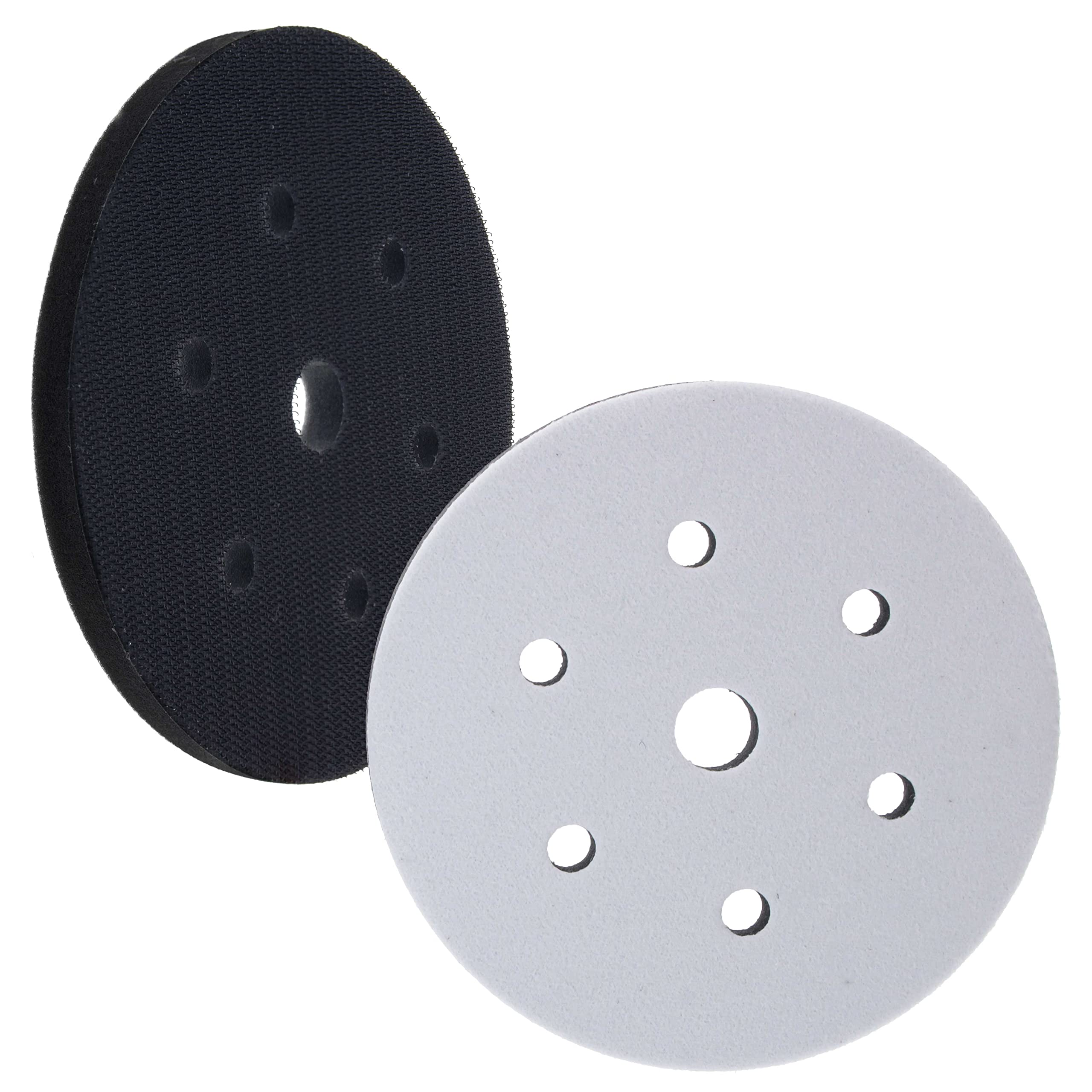 Dura-Gold Pro Series 6" x 10mm Soft Density Interface Pad, 6 +1 Hole Pattern Dustless, 2 Pack - Hook & Loop Foam Cushion, Used Between Vacuum Sander Sanding Discs, Polisher Polishing Pads Backing Pads