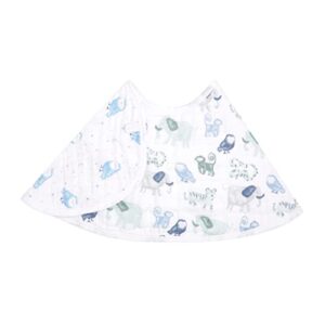 aden + anais essentials burpy bib, 100% cotton muslin, soft absorbent 4 layers, multi-use burp cloth and bib, 22.5" x 11", single, time to dream - happy tales