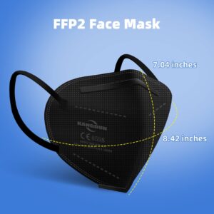 KANGDUN FFP2 Mask 20 Packs, FFP2 Masks 5-Ply Cup Dust Safety Masks, FFP2 Face Masks Disposable Particulate Respirator for Men & Women, EN 149:2001+A1:2009 FFP2 NR Multicolor