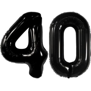 katchon, giant black 40 balloon numbers - 40 inch | black 40th birthday decorations for men | happy 40th balloons for 40th birthday decorations women | 40th birthday balloons, 40th birthday banner