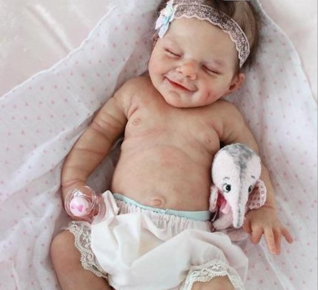 Zlgkjk Reborn Baby Dolls Girl, 18" Realistic Soft Vinyl Silicone Full Body, Lifelike Sleeping Dolls for Girls, Real Life Baby Doll Gift Set for 3+ Year Old Kids Newborn