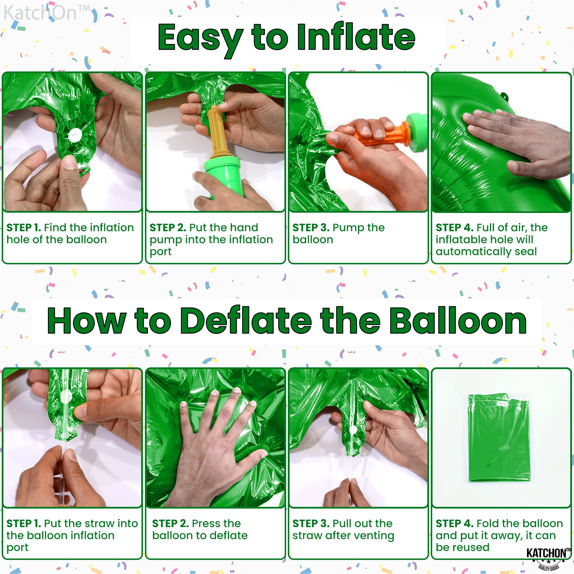 KatchOn, Giant Green Number 6 Balloon - 40 Inch | 6 Birthday Balloon, Green 6 Balloon Number | Six Balloon Number for 6th Birthday Decorations | Number 6 Foil Balloon, 6 Balloons for Birthday Boy