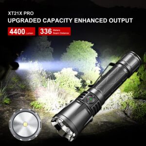 klarus XT21X Pro 4400 Lumens Rechargeable Advanced Tactical Flashlight, Beam Reach 336m, 5000mAh Battery, Super Bundle