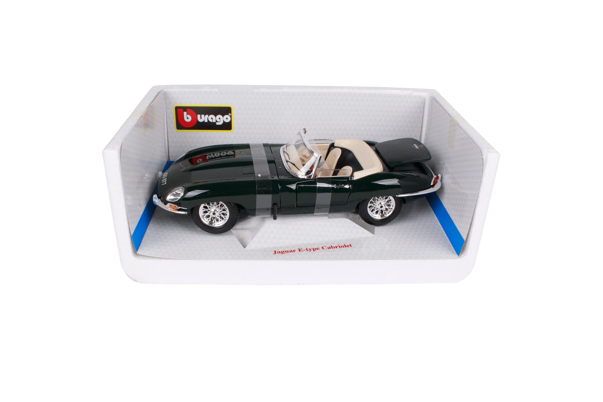 Bburago Jaguar E-Type Cabriolet 1/18 Diecast Model Car 12046 Green