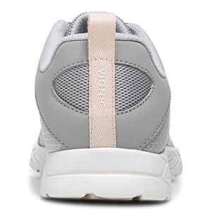 Vionic Women's Brisk Radiant Active Sneakers- Supportive Walking Shoes That Include Three-Zone Comfort with Orthotic Insole Arch Support, Sneakers for Women, Light Grey/Pink 9 Wide