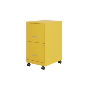 hirsh industries space solutions 18" d 2drawer mobile metal vertical file cabinet yellow/goldfinch