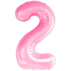 katchon, giant pink number 2 balloon - 40 inch, two balloon | light pink 2 balloon number | 2nd birthday decorations for girl | 2 year old birthday decorations girl, two sweet birthday decorations